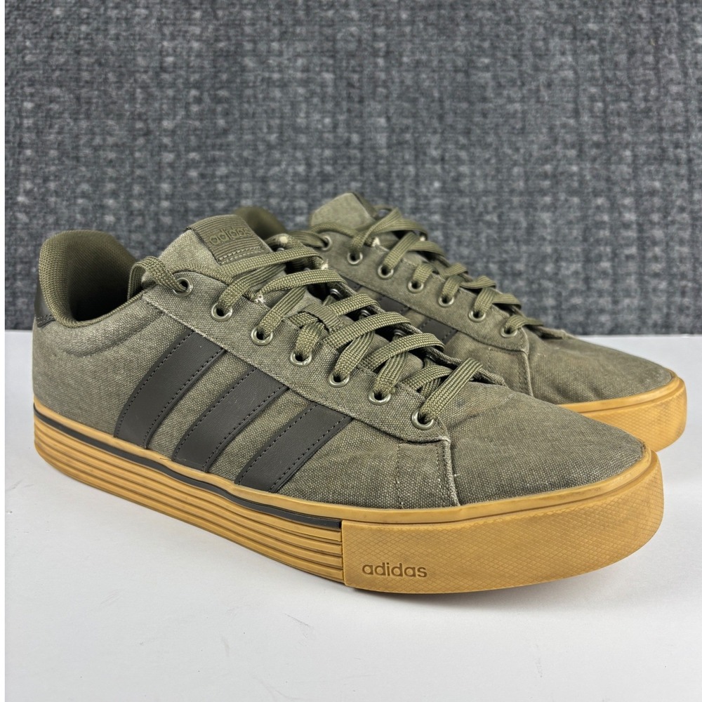 Adidas Daily 4.0 Canvas Sneakers Low Top Olive Green Gum Sole 12.5 IF4494
